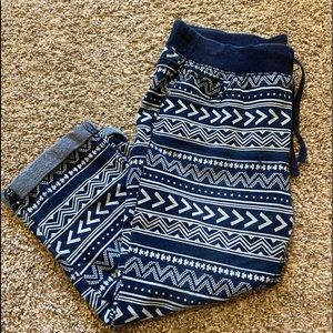 Gently used blue and white girls capris.